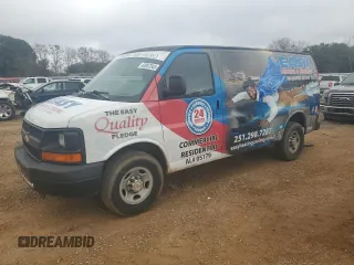 2010 Chevrolet Express Cargo Van with VIN 1GCZGFBG8A1109219, listed as a Copart auction lot 43957345 with 197,897 mi miles and Salvage Title. Bid and sale history available at carsss.com. Image 1.