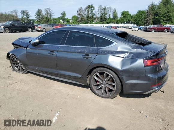 2018 Audi S5 Sportback Prestige z VIN WAUC4CF54JA097251, wystawiony jako Copart lot #56038824 z przebiegiem Nie podano mil oraz Szkoda całkowita • Salvage title. Historia ofert i sprzedaży dostępna na DreamBid. Obrazek 2.