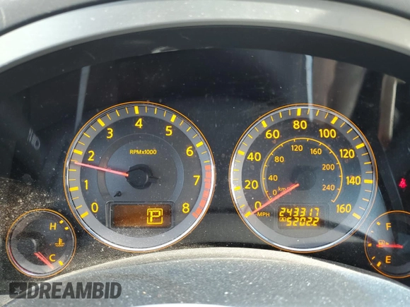 2007 Infiniti FX with VIN JNRAS08W87X210614, listed as a Copart auction lot 54329485 with 243,317 mi miles and Salvage title. Bid and sale history available at DreamBid. Image 9.