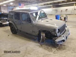 2021 Jeep Wrangler Unlimited Sahara High Altitude with VIN 1C4HJXEMXMW821386, listed as a Copart auction lot 52482324 with 19,933 mi miles and Salvage title. Bid and sale history available at DreamBid. Image 4.