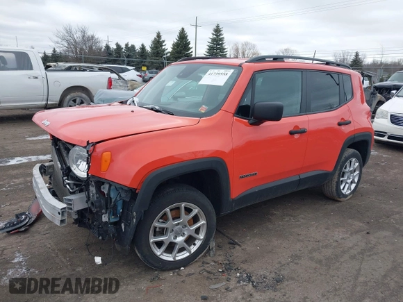 2021 Jeep Renegade Upland Edition with VIN ZACNJDAB4MPN34528, listed as a IAAI auction lot 41739558 with 37,968 mi miles. Bid and sale history available at carsss.com. Image 2.