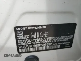 2016 BMW M5 with VIN WBSFV9C59GD595692, listed as a Copart auction lot 74151434 with 55,092 mi miles and Salvage Title. Bid and sale history available at carsss.com. Image 12.