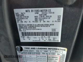 2013 Ford F-150 XL with VIN 1FTFW1EF3DFD32612, listed as a Copart auction lot 53959375 with 226,716 mi miles and Non repairable. Bid and sale history available at DreamBid. Image 12.
