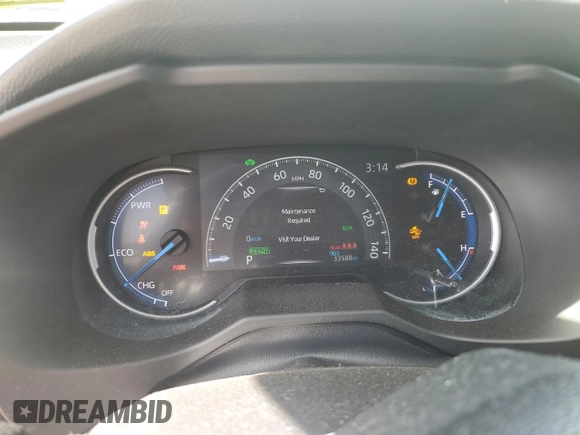 2021 Toyota RAV4 Hybrid XSE with VIN 4T3E6RFV2MU047334, listed as a Copart auction lot 49154605 with 33,588 mi miles and Salvage Title. Bid and sale history available at carsss.com. Image 9.
