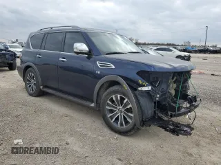 2020 Nissan Armada SL with VIN JN8AY2NDXL9107808, listed as a Copart auction lot 43818765 with 90,561 mi miles and Salvage Title. Bid and sale history available at carsss.com. Image 4.