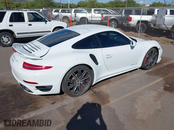 2015 Porsche 911 Turbo S with VIN WP0AD2A98FS167057, listed as a IAAI auction lot 41296392 with 1 mi miles. Bid and sale history available at carsss.com. Image 4.