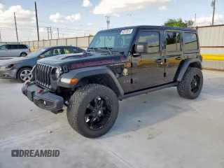2021 Jeep Wrangler Unlimited Rubicon with VIN 1C4HJXFN1MW656786, listed as a Copart auction lot 62013015 with 53,781 mi miles and Salvage title. Bid and sale history available at DreamBid. Image 1.