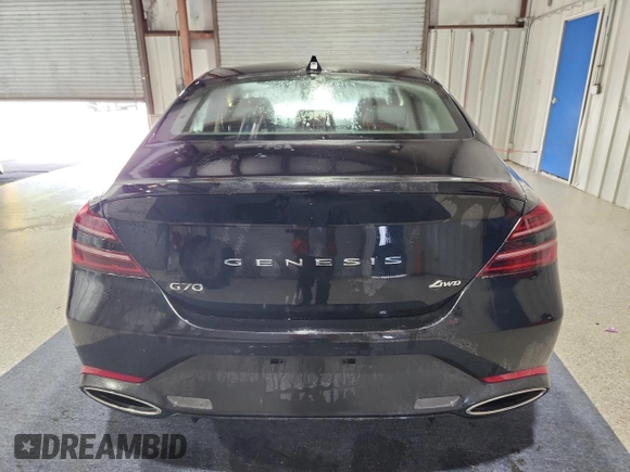 2025 Genesis G70 2.5T with VIN KMTG34SC0SU151938, listed as a Copart auction lot 64726775 with 15,493 mi miles and Clean title. Bid and sale history available at DreamBid. Image 6.