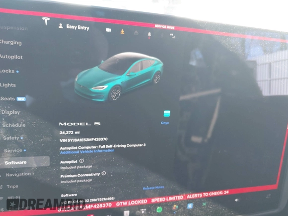 2021 Tesla Model S Long Range with VIN 5YJSA1E52MF428370, listed as a IAAI auction lot 41809773 with 34,372 mi miles and . Bid and sale history available at DreamBid. Image 18.