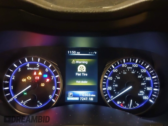 2017 Infiniti Q50 Red Sport 400 with VIN JN1FV7AR8HM870121, listed as a IAAI auction lot 41299639 with 110,302 mi miles. Bid and sale history available at carsss.com. Image 7.