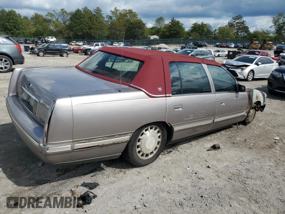 1998 Cadillac DeVille with VIN 1G6KD54Y4WU720710, listed as a Copart auction lot 73111524 with 0 mi miles and Salvage Title. Bid and sale history available at carsss.com. Image 3.
