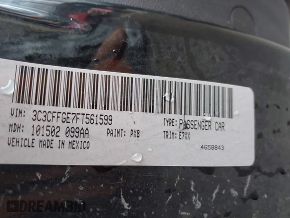 2015 FIAT 500e with VIN 3C3CFFGE7FT561599, listed as a IAAI auction lot 41478338 with 48,137 mi miles. Bid and sale history available at carsss.com. Image 9.