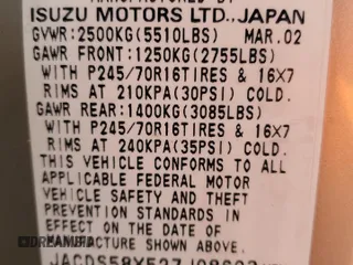 2002 Isuzu Trooper S z VIN JACDS58X527J08603, wystawiony jako Copart lot #63357674 z przebiegiem 218 282 mil mil oraz Szkody całkowita. Historia ofert i sprzedaży dostępna na DreamBid. Obrazek 13.