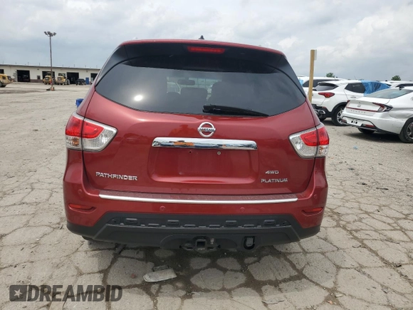 2016 Nissan Pathfinder Platinum with VIN 5N1AR2MM5GC636419, listed as a Copart auction lot 60929575 with 214,138 mi miles and Salvage title. Bid and sale history available at DreamBid. Image 6.