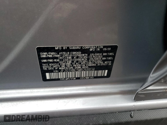 2021 Subaru Crosstrek Limited с VIN JF2GTHNC5M8268834, выставлен на аукционе Copart как лот 59547535 с пробегом 4 599 миль миль и Списание • Salvage title. История ставок и продаж доступна на DreamBid. Изображение 12.