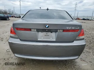 2005 BMW 7 Series 745Li with VIN WBAGN63515DS56509, listed as a Copart auction lot 51021155 with 0 mi miles and Salvage Title. Bid and sale history available at carsss.com. Image 6.