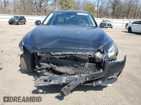2015 Infiniti Q50 Premium with VIN JN1BV7ARXFM406453, listed as a Copart auction lot 54661515 with 77,298 mi miles and Salvage Title. Bid and sale history available at carsss.com. Image 5.