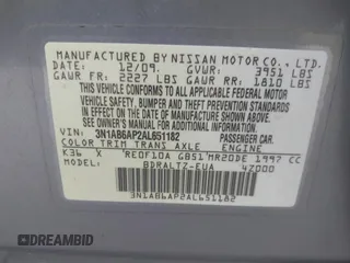 2010 Nissan Sentra S z VIN 3N1AB6AP2AL651182, wystawiony jako IAAI lot #42463092 z przebiegiem 131 556 mil mil oraz . Historia ofert i sprzedaży dostępna na DreamBid. Obrazek 9.