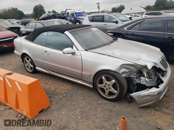 2002 Mercedes-Benz CLK 55 AMG with VIN WDBLK74G12T115679, listed as a Copart auction lot 71442244 with Not Provided miles and Salvage Title. Bid and sale history available at DreamBid. Image 4.