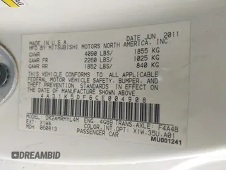 2012 Mitsubishi Eclipse GS with VIN 4A31K5DF6CE004908, listed as a IAAI auction lot 41514855 with 196,484 mi miles and . Bid and sale history available at DreamBid. Image 9.