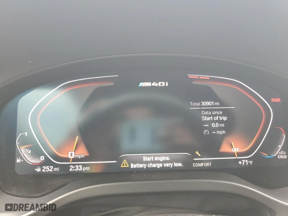 2022 BMW X4 M40i with VIN 5UX43DT06N9J15795, listed as a Copart auction lot 51910705 with 30,901 mi miles and Salvage Title. Bid and sale history available at carsss.com. Image 9.