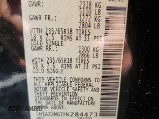 2015 Nissan Murano Platinum z VIN 5N1AZ2MG7FN284473, wystawiony jako Copart lot #53163215 z przebiegiem 143 685 mil mil oraz Szkoda całkowita • Salvage title. Historia ofert i sprzedaży dostępna na DreamBid. Obrazek 14.