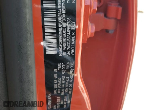 2018 Jeep Renegade Sport with VIN ZACCJBAB4JPH97693, listed as a Copart auction lot 55336235 with 115,268 mi miles and Clean title. Bid and sale history available at DreamBid. Image 13.