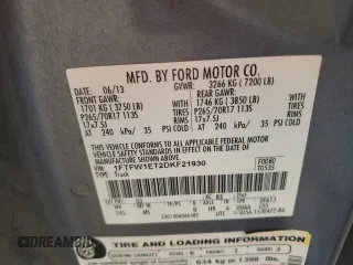 2013 Ford F-150 XL with VIN 1FTFW1ET2DKF21930, listed as a Copart auction lot 59563215 with 73,044 mi miles and Salvage title. Bid and sale history available at DreamBid. Image 12.