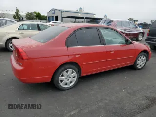 2002 Honda Civic EX with VIN 2HGES26792H554976, listed as a Copart auction lot 53095385 with 253,228 mi miles and Salvage Title. Bid and sale history available at DreamBid. Image 3.