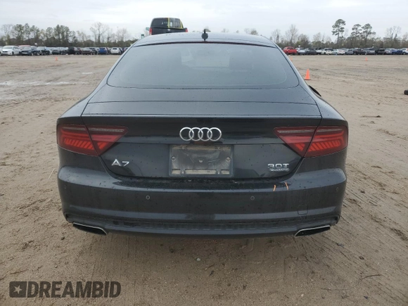 2017 Audi A7 Premium Plus with VIN WAUW2AFC9HN091504, listed as a Copart auction lot 88966485 with 84,731 mi miles and Salvage Title. Bid and sale history available at carsss.com. Image 6.