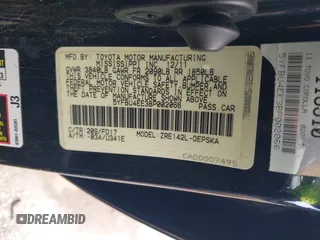2011 Toyota Corolla L with VIN 5YFBU4EE3BP002066, listed as a IAAI auction lot 41697328 with 1 mi miles. Bid and sale history available at carsss.com. Image 9.