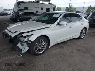 2018 Infiniti Q50 Luxe with VIN JN1EV7AP9JM354656, listed as a IAAI auction lot 42031131 with 67,432 mi miles and . Bid and sale history available at DreamBid. Image 2.