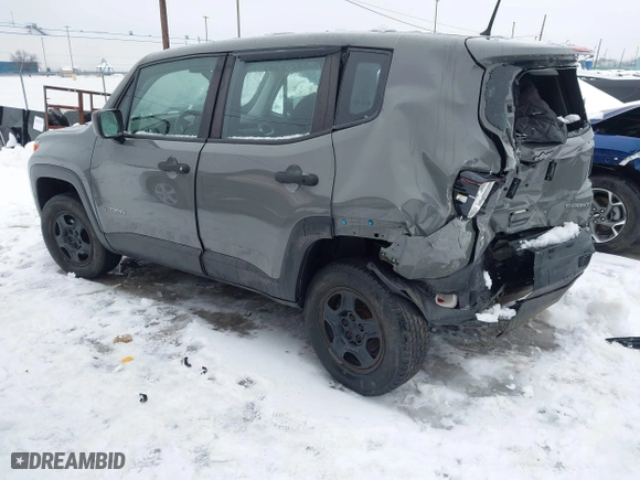 2019 Jeep Renegade Sport with VIN ZACNJBABXKPK60642, listed as a IAAI auction lot 41452809 with 104,131 mi miles. Bid and sale history available at carsss.com. Image 3.