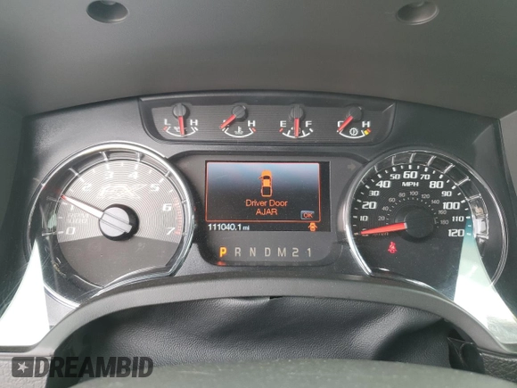 2014 Ford F-150 XL with VIN 1FTFW1ET6EFB74225, listed as a Copart auction lot 58297435 with 111,040 mi miles and Salvage title. Bid and sale history available at DreamBid. Image 9.