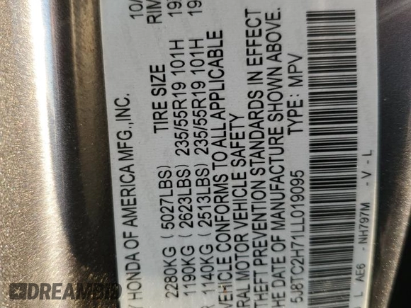 2020 Acura RDX Advance z VIN 5J8TC2H71LL019095, wystawiony jako Copart lot #77492234 z przebiegiem 41 725 mil mil oraz Szkoda całkowita • Salvage title. Historia ofert i sprzedaży dostępna na DreamBid. Obrazek 13.