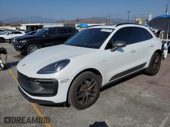 2023 Porsche Macan with VIN WP1AA2A51PLB21621, listed as a Copart auction lot 59702115 with 24,956 mi miles and Salvage title. Bid and sale history available at DreamBid. Image 1.