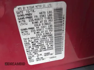 2017 Nissan Rogue SL с VIN JN8AT2MV1HW250468, выставлен на аукционе IAAI как лот 41946089 с пробегом 115 179 миль миль и . История ставок и продаж доступна на DreamBid. Изображение 9.