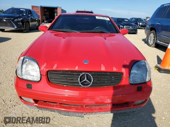 2000 Mercedes-Benz SLK-Class Kompressor with VIN WDBKK47F2YF161123, listed as a Copart auction lot 74316614 with 95,071 mi miles and Salvage Title. Bid and sale history available at carsss.com. Image 5.