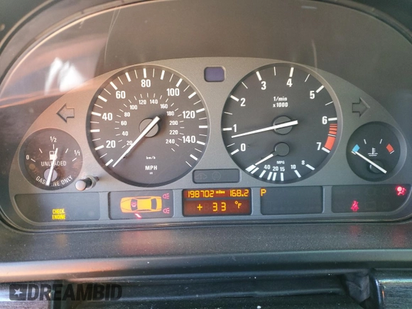 1998 BMW 5 Series 528iA with VIN WBADD6322WGT96421, listed as a Copart auction lot 42254515 with 198,702 mi miles and Salvage Title. Bid and sale history available at carsss.com. Image 9.