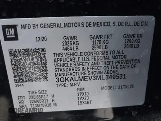 2021 GMC Terrain SLE with VIN 3GKALMEV3ML349531, listed as a IAAI auction lot 41225499 with 84,656 mi miles and . Bid and sale history available at DreamBid. Image 9.