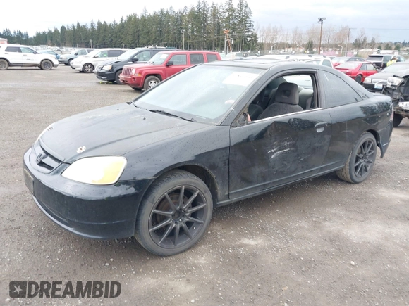 2002 Honda Civic EX with VIN 1HGEM22902L017014, listed as a IAAI auction lot 41841653 with 231,506 mi miles. Bid and sale history available at carsss.com. Image 2.