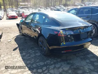 2023 Tesla Model 3 with VIN 5YJ3E1EA2PF482536, listed as a IAAI auction lot 41858110 with 6,298 mi miles. Bid and sale history available at carsss.com. Image 3.