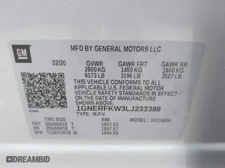 2020 Chevrolet Traverse LS with VIN 1GNERFKW3LJ233389, listed as a IAAI auction lot 41516881 with 72,317 mi miles. Bid and sale history available at carsss.com. Image 9.