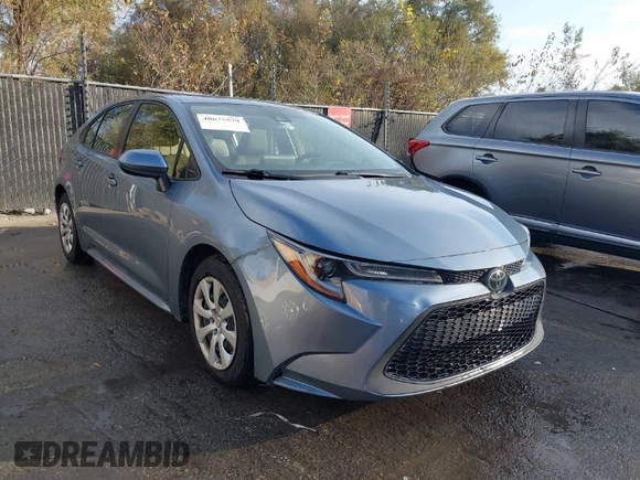 2021 Toyota Corolla LE with VIN JTDEPMAE8MJ173753, listed as a IAAI auction lot 40675579 with 107,086 mi miles. Bid and sale history available at carsss.com. Image 1.