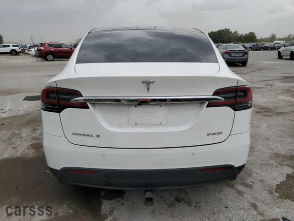 2016 Tesla Model X P90D with VIN 5YJXCBE45GFS00610, listed as a Copart auction lot 49547704 with NaN miles and Salvage Title. Bid and sale history available at carsss.com. Image 6.