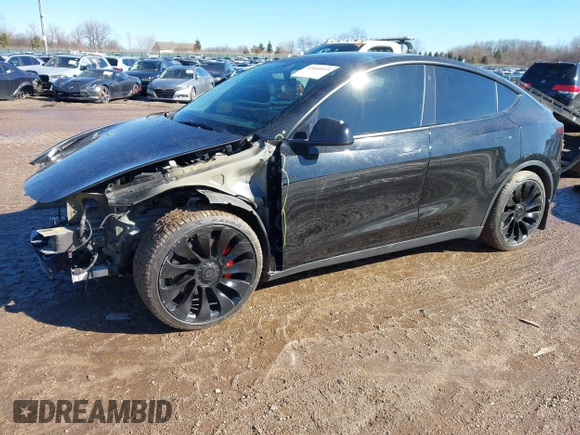 2022 Tesla Model Y Performance with VIN 7SAYGDEFXNF313636, listed as a IAAI auction lot 41660019 with 30,258 mi miles and . Bid and sale history available at DreamBid. Image 24.