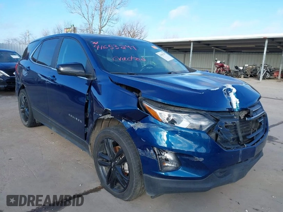 2021 Chevrolet Equinox LT with VIN 3GNAXKEV7ML366165, listed as a IAAI auction lot 41653297 with 66,671 mi miles. Bid and sale history available at carsss.com. Image 1.