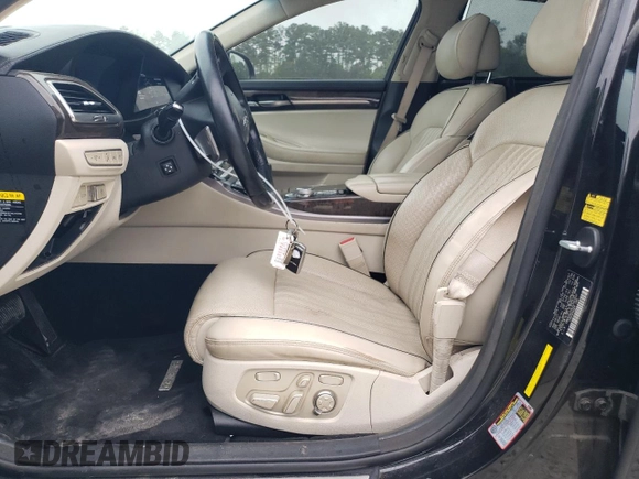 2018 Genesis G90 Ultimate with VIN KMHG54JH6JU040553, listed as a Copart auction lot 50723175 with 86,334 mi miles and Salvage Title. Bid and sale history available at carsss.com. Image 7.