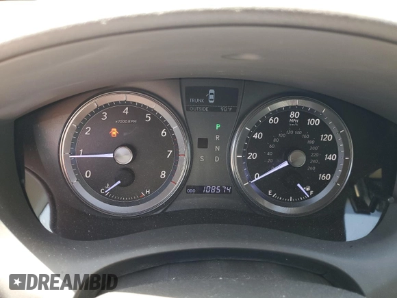 2012 Lexus ES 330 with VIN JTHBK1EG4C2497544, listed as a Copart auction lot 60679305 with 108,574 mi miles and Salvage title. Bid and sale history available at DreamBid. Image 9.