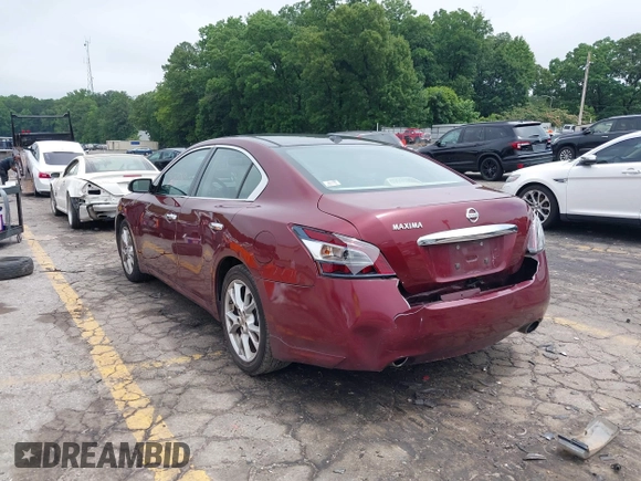 2013 Nissan Maxima SV with VIN 1N4AA5AP9DC825734, listed as a IAAI auction lot 42375819 with 164,735 mi miles and . Bid and sale history available at DreamBid. Image 3.